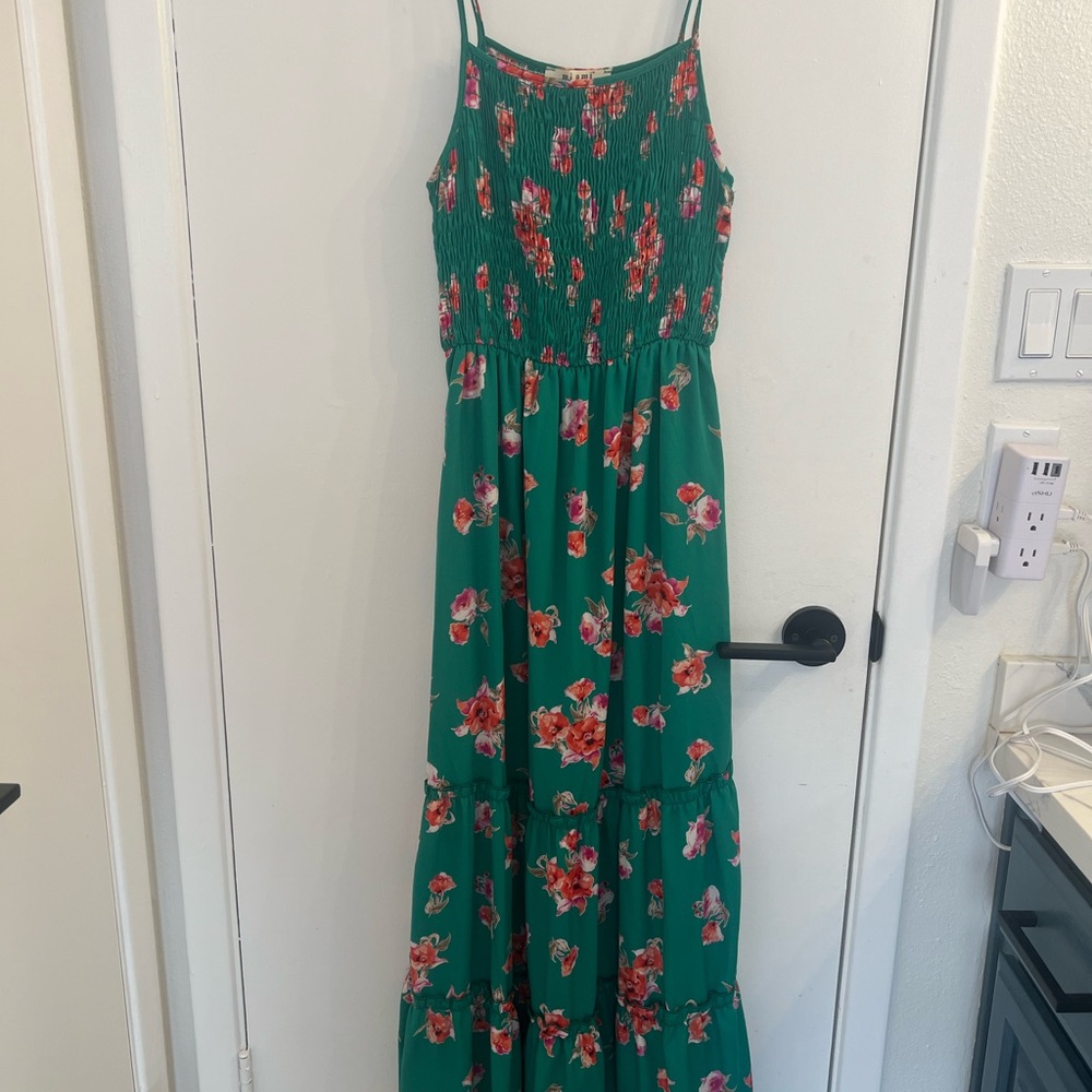 Floral Green Maxi Dress